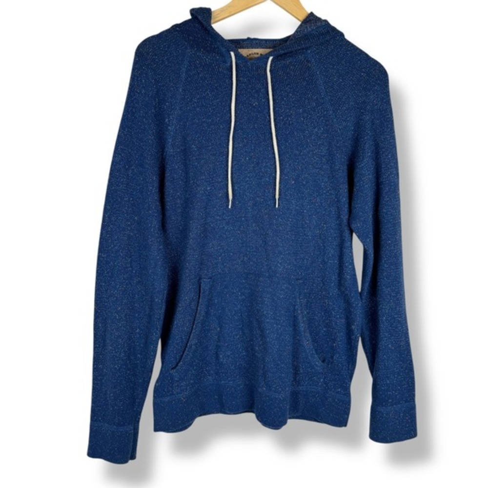 O'Hanlon Mills Knit Hoodie Size Medium Blue Speckled Streetwear Minimalist